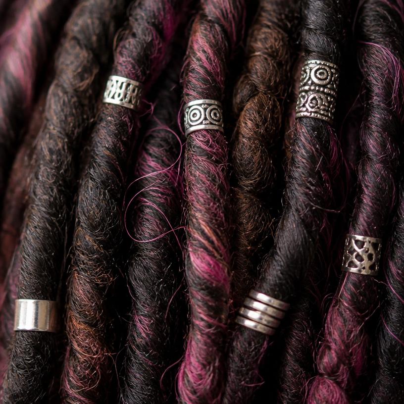 Macro shot of dreadlock detail